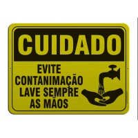 AL - 3071 - CUIDADO - Evite contaminação - Lave sempre as mãos