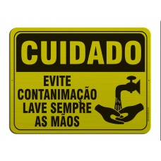 AL - 3071 - CUIDADO - Evite contaminação - Lave sempre as mãos