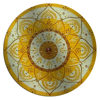 Mandala decorativa em alumínio impresso - Ø28,5cm