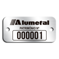 Etiqueta de patrimônio - 37x18mm - numeração impressa - com furos