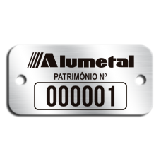 Etiqueta de patrimônio - 37x18mm - numeração impressa - com furos