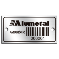 Etiqueta de patrimônio - 40x20mm - código de barras - com furos