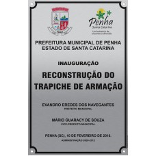 Placa de inauguração 3 - alumínio