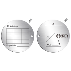 Placa de Identificação - Eslinga - Diâmetro 89mm