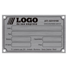 Placa de Identificação em Alumínio Impresso - 100x60mm