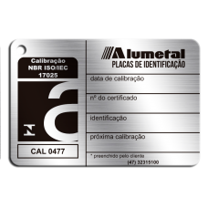 Placa de calibração ABNT NBR ISO 17025