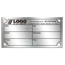 Placa de Identificação em aço inox - 60x30mm