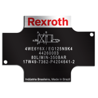 Placa de Identificação em Alumínio Impresso Rexroth - 60x43mm