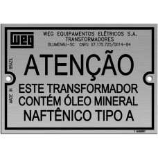 Placas de Transformadores 2 - em alumínio gravado em baixo relevo