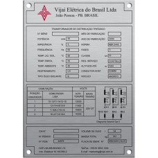 Placas de Transformadores 5 - em alumínio gravado em baixo relevoo