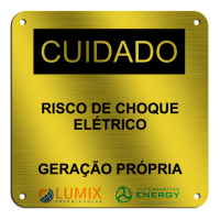 Placa de Identificação - Risco de choque elétrico - 130x130mm