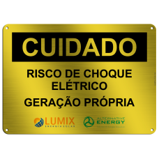 Placa de Identificação - Risco de choque elétrico - 250x180mm